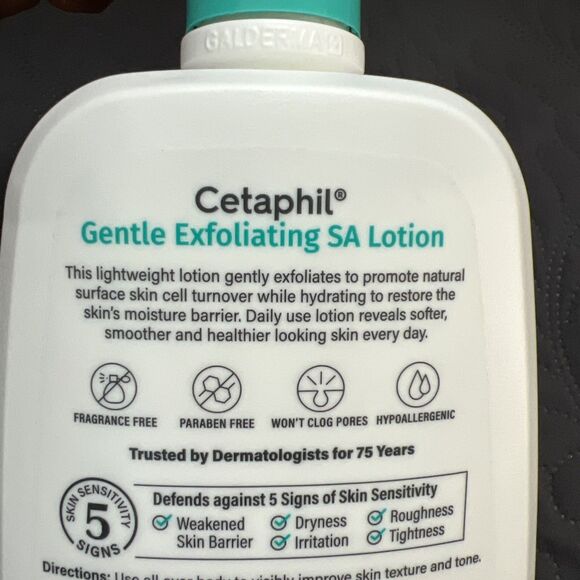 Cetaphil SA Gentle Exfoliating Lotion w/Salicylic Acid 16 FL OZ/473ML Body Bath - Picture 5 of 13